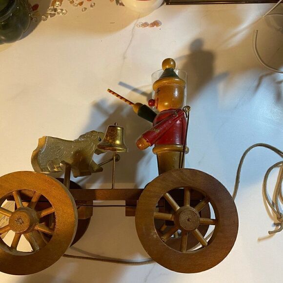 Antique Wooden Clown Training Dog Pull Toy - Picture 7 of 7